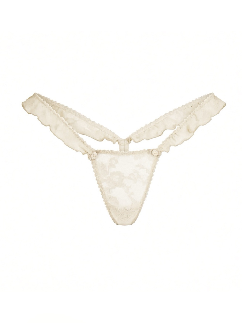 🦋 SKIMS Stretch Lace Butterfly Thong | Ecru / Champagne | 3X | NWT 🏷️
